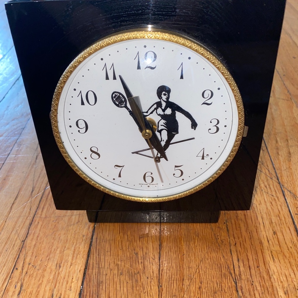 Western Germany Womens Tennis Clock Marion Kay Aristocrat black MODEL No 16